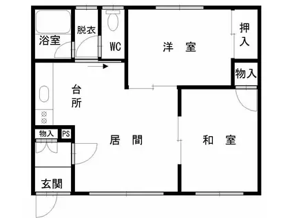 チェリーハイツ(2DK/2階)の間取り写真