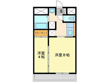 エスコートⅨ(1LDK/2階)の間取り写真