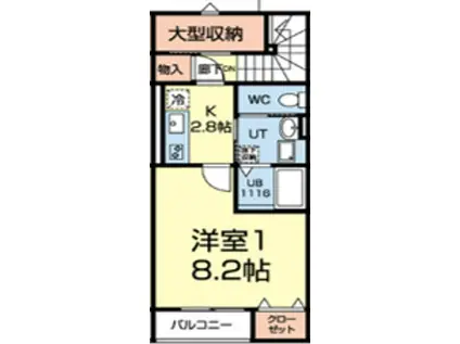 グラッセIII(1K/2階)の間取り写真