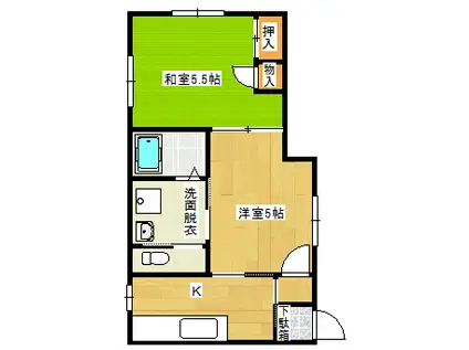 ファミール荒井(2K/2階)の間取り写真