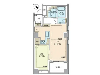 LEGASIS DAIKANYAMA (1LDK/2階)の間取り写真
