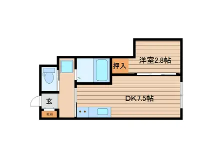 GLANZ 葉山(1DK/1階)の間取り写真