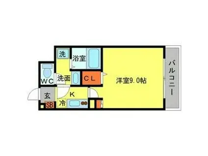 北大阪急行 緑地公園駅 徒歩5分 4階建 築20年(1K/2階)の間取り写真