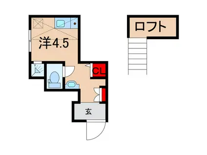 桂ビル(ワンルーム/1階)の間取り写真