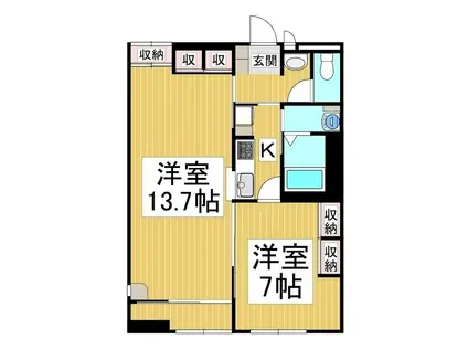 レオパレスセントラルパーク(1LDK/1階)の間取り写真