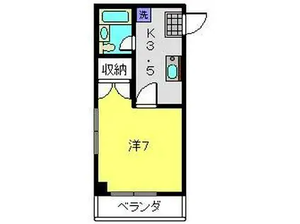 テラス鶴ヶ峰(1K/1階)の間取り写真