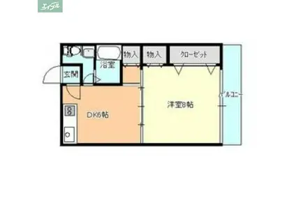 クライン・ガルテン中山下(1DK/6階)の間取り写真