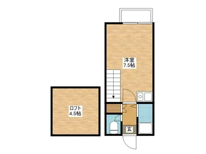 アメニティ葉山(ワンルーム/1階)の間取り写真