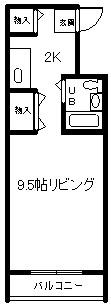 メゾンドノール(1K/10階)の間取り写真