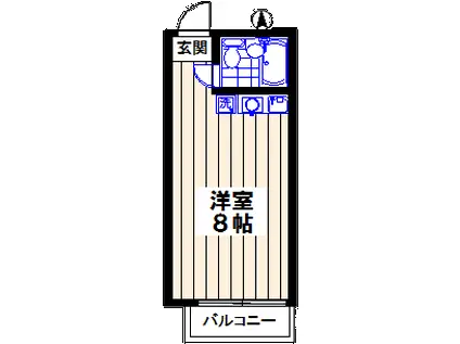 祐天寺ヴィラ(ワンルーム/3階)の間取り写真