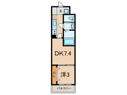 ヴェルステック宝塚(1DK/4階)の間取り写真