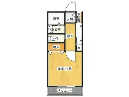 フラットサニーガーデン(1K/1階)の間取り写真