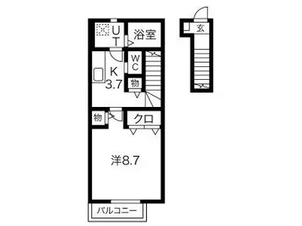 MIKOTO XII(1K/2階)の間取り写真