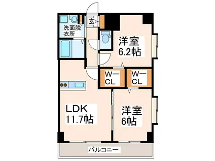 BIJOU・C・TAKEO(2LDK/4階)の間取り写真