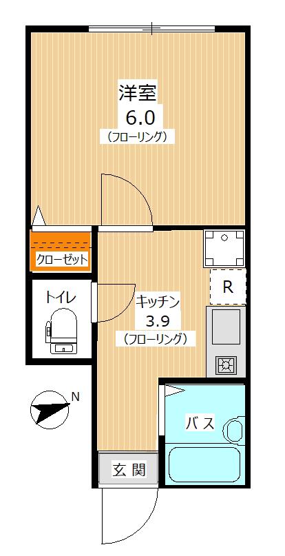 ブルーゴート葛西(1K/1階)の間取り写真
