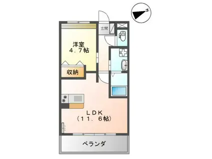 LA VIE EN ROSE HILL(1LDK/3階)の間取り写真