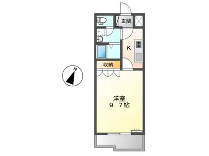 KAZU(1K/2階)の間取り写真