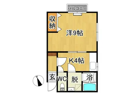 ピコハウス―Y(1K/2階)の間取り写真