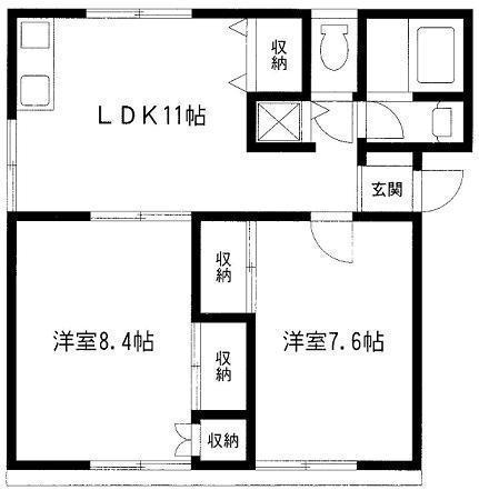 池上マンション(2LDK/3階)の間取り写真