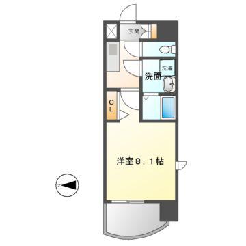 プレサンス栄モード(1K/11階)の間取り写真