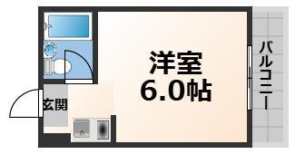 メゾン小若江(ワンルーム/4階)の間取り写真