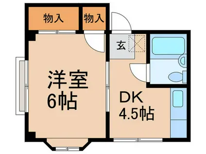 ハイツKM(1DK/3階)の間取り写真