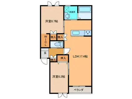 BK-1(2LDK/3階)の間取り写真