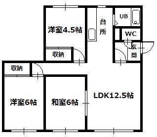 グランビュー豊岡(3LDK/2階)の間取り写真
