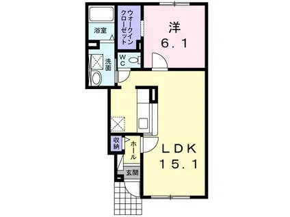 プレステージネオII(1LDK/1階)の間取り写真