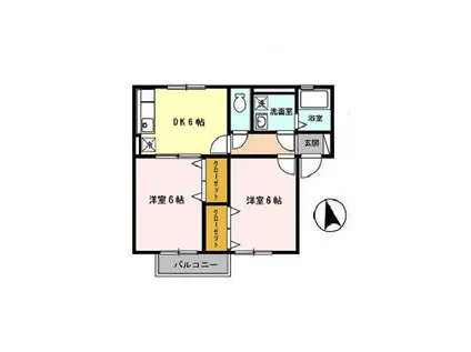 ブォナ・ジョルナータ(2DK/1階)の間取り写真