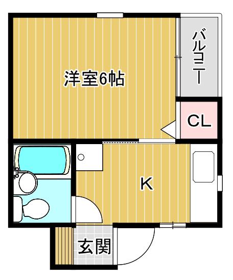 フローレンスII(1K/2階)の間取り写真