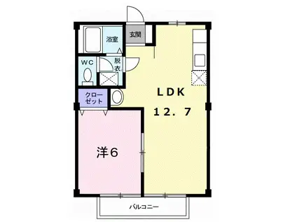 ニューシティ桜木(1LDK/2階)の間取り写真