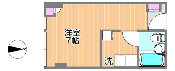 チサンマンション岡山(ワンルーム/9階)の間取り写真