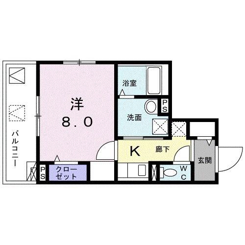 ロワモンターニュ(1K/2階)の間取り写真