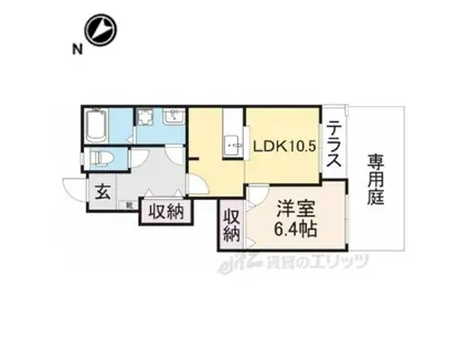 ネオ・ブローテD(1LDK/1階)の間取り写真