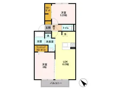 エクレール鷺沼(2LDK/1階)の間取り写真