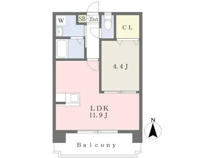 ステージア本荘(1LDK/2階)の間取り写真