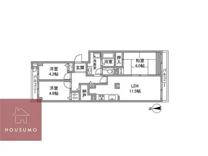 コープ野村豊中立花町(3LDK/2階)の間取り写真