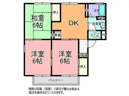 セジュール・ウエスト(3DK/1階)の間取り写真