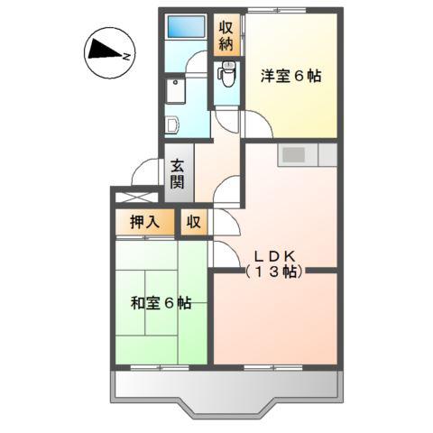パークヒルズ213(2LDK/3階)の間取り写真