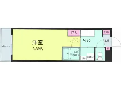 メイン24(1K/3階)の間取り写真