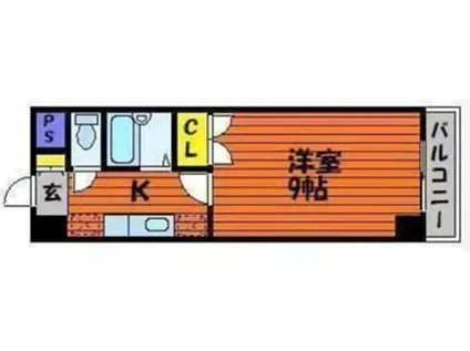 グリーンライフ倉敷(1K/4階)の間取り写真