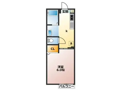 シャーメゾンイースト(1K/2階)の間取り写真