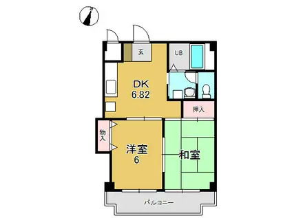 インフォートマンション(2DK/3階)の間取り写真
