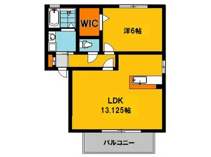 ディアクレストF棟(1LDK/2階)の間取り写真