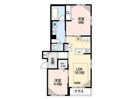 BLANCHE(2LDK/1階)の間取り写真