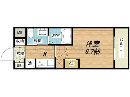 エステムコート阿波座プレミアム(1K/8階)の間取り写真