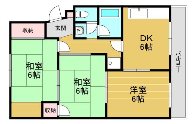 LEGAL MAISON津之江I(3DK/1階)の間取り写真