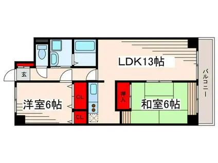 ルグラン東葛西(2LDK/2階)の間取り写真