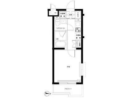 ルーブル武蔵新城弐番館(1K/5階)の間取り写真